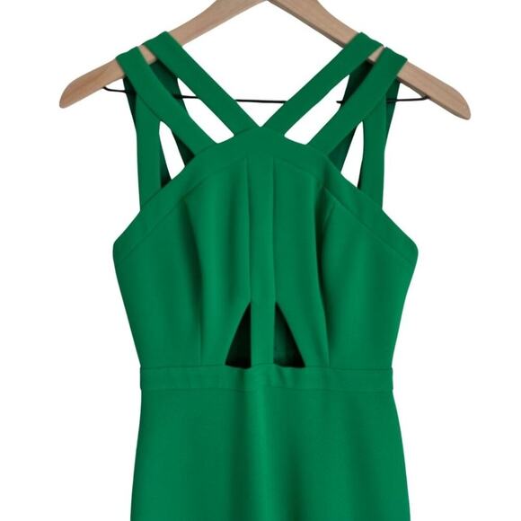 BCBG Max Azria Cut Out Maxi Dress Green 0 - Picture 2 of 11